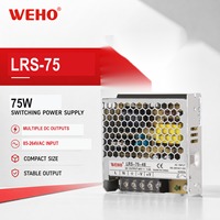 Alimentation à découpage 75W LRS-75 12V 24V 48V AC DC, adaptateur secteur industriel pour bande LED, caméra CCTV, prix usine OEM personnalisé