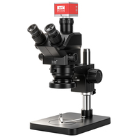 Microscopio Stereo Trinoculare SZM7060 con Base Piccola e Fotocamera 4K 60MP, Ingrandimento 3.5X-120X per Rilavorazione SMT e Ispezione Componenti