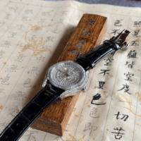 Montre mécanique de luxe en moissanite, boîtier en acier inoxydable, bracelet en cuir véritable, cadran saphir, disponible à la vente