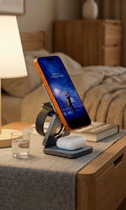 Cargador Inalámbrico Magnético Plegable Portátil de Fábrica de 25 W con Carga Rápida 3 <span class=keywords><strong>en</strong></span> 1 para <span class=keywords><strong>iPhone</strong></span> 18, Reloj, AirPods, Samsung Galaxy <span class=keywords><strong>Buds</strong></span> - Product Image 6