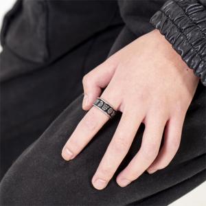 Anello di filatore vichingo da uomo squisito e alla moda retrò Hipster inciso in acciaio inossidabile - Product Image 3