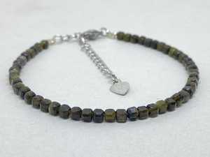 Pulsera de Obsidiana Dorada con Cuentas Facetadas en Forma de Cubo, Cristal Natural, Ajustable, para Sanación, Meditación, Yoga, Piedra de Nacimiento - Product Image 1
