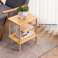 Ensemble de tables de chevet doubles modernes et élégantes en bois, multifonctionnelles, pour chambre et salon
