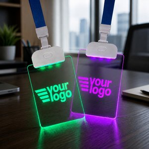 Porta Tarjetas de Identificación LED Mate con Soporte Acrílico para Tarjetas de Identificación Iluminadas - Product Image 1
