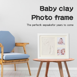 Cadre <span class=keywords><strong>photo</strong></span> DIY pour empreintes de mains et suivi de croissance de bébé, commémorant le 100e jour de sa vie, en panneau de fibres de bois fait main - Product Image 4