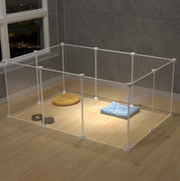Parc pour animaux de compagnie en plastique transparent, clôture DIY pour chiens, chats, hamsters, barrière de sécurité portable pour chiots, enclos intérieur
