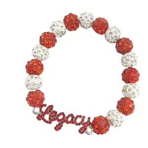 Greek Red White Gemstone Ball Charity By Design Charm Bracelet Jewelry