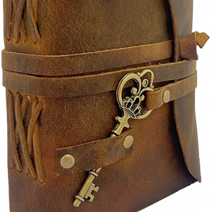 Classic Vintage Leather Bound Journal Handmade Key Lock Design <b>Book</b> of <b>Shadows</b> Journal for Gift Packed in Box - Product Image 1