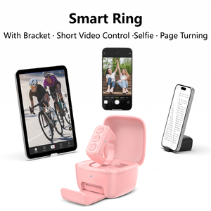 Anneau de défilement sans fil <span class=keywords><strong>TikTok</strong></span> avec étui de chargement pour le retournement de pages d'e-book, déclencheur d'appareil photo à distance pour iPhone, iPad, tablette Android - Product Image 2