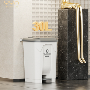 YYN <strong>30L</strong> Large Capacity Eco-Friendly Household Foot Pedal Trash Can with Lid Plastic Storage <strong>Bin</strong> for Living Room <strong>Kitchen</strong> - Product Image 1