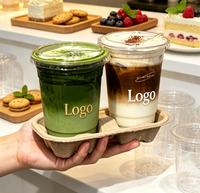 Gobelets jetables en plastique PET personnalisables avec logo, sans BPA, pour boissons froides, fêtes, mariages, à emporter, pour bubble tea/café glacé