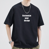Hochwertiges Herren-T-Shirt aus Baumwolle, individuell bedrucktes, übergroßes, schweres, gestricktes, leeres T-Shirt