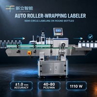Etiquetadora Automática de Botellas Redondas, de Pie, con Envoltura Parcial, para Bebidas, Farmacéuticos, Alimentos y Cosméticos