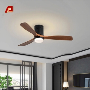 Ventilateur de plafond LED vintage de style américain au meilleur <span class=keywords><strong>prix</strong></span>, 52 pouces, télécommande, lumière, BLDC 220v, corps en métal enroulé, intensité variable - Product Image 1