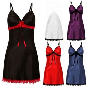 Women Sexy Comfort Mini Sleep Dress Hot Sale <strong>Good</strong> <strong>Night</strong> Sleep Wholesale Cheap Nightgown Three Piece Lounger Set - Product Image 3