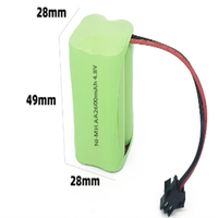 전기 자동차 및 가전 제품 조명 전동 공구 용 AA 2600mAh 7.2V Ni-MH 충전식 배터리 팩 사용자 정의