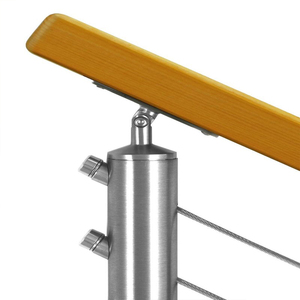 Ekoo hàng đầu xếp hạng dây thép không gỉ Dây cáp lan can với gỗ hàng đầu đường sắt - Product Image 3