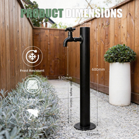 Robinet de jardin extérieur en acier inoxydable 304, entièrement en cuivre, vertical, antigel, pour cour, style antique