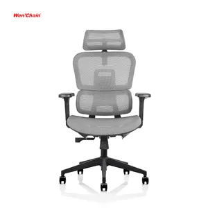 Kursi putar eksekutif tinggi belakang tinggi dapat disesuaikan bos jaring penuh kursi staf ergonomis kantor