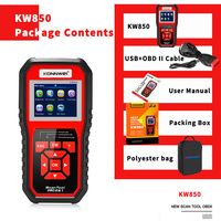 Scanner de diagnostic de voiture portable KW850 12V OBD II flux de données capteur O2 Scanner de code de test kw
