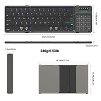 Keyboard Mini BT Lipat Nirkabel Tipis dengan Touchpad Operasi Membran Baru Portabel untuk Penggunaan Tablet