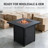 Table de foyer au propane carrée de 28 pouces en acier thermolaqué 50000 BTU / Certifiée CE pour terrasse et jardin extérieur