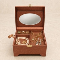 Boîte à bijoux artisanale sur mesure de forme irrégulière à deux niveaux avec plateau amovible, étui de rangement en papier de luxe pour bagues en velours, cadeaux