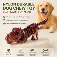 Jouet à mâcher indestructible pour chiens agressifs, jouet pour chien en nylon en forme de dinosaure, jouet de nettoyage dentaire pour chiens de grande taille