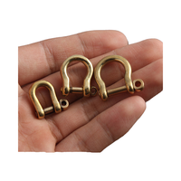 Boucle en cuivre pur de type D, boucle en laiton de type américain pour accessoires en cuir DIY, manilles incluses