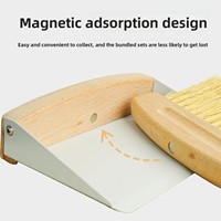Kit de nettoyage magnétique en bois pour cage à oiseaux avec brosse détachable, outils multifonctionnels et jouet pour oiseaux