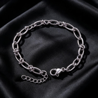 Hochwertiges Handgefertigtes Original-Farbiges Edelstahl-Kettengliederarmband Verstellbares Individuelles Design Trendiger Einfacher Alltagsschmuck