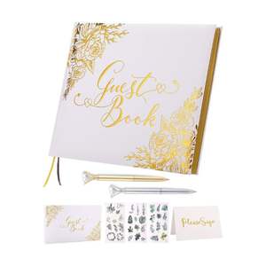 Mazo de cartas personalizado con corazón, soporte de lino y terciopelo, teléfono alternativo, venta al por mayor, libros de invitados de boda con cubierta de cuero - Product Image 1