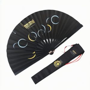 Ventilador Plegable Ecológico 2023 de Gran Venta, con Logotipo Personalizado Impreso, de Bambú, con Protección UV, Técnica de Pintura, Ideal para Eventos. - Product Image 1