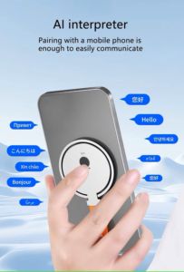 I10แปลเสียงอัจฉริยะสำหรับโทรศัพท์แบบพกพาพร้อมที่วางแม่เหล็กคุณส<span class=keywords><strong>ม</strong></span>บัติหลายภาษาแบบเรียลไท<span class=keywords><strong>ม</strong></span>์ - Product Image 3