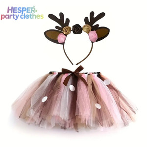 Disfraces de Animales para Niños HESPER, Disfraz de Reno Navideño, Falda Tutú de Poliéster, Disfraz de Selva para Fiesta de Cumpleaños, Disfraz de Navidad - Product Image 3