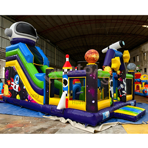 PVC nảy lâu đài Inflatable không gian tên lửa chủ đề phiêu lưu trượt MOONWALK thư bị trả lại nhà nhảy nhà với Slide Combo - Product Image 3
