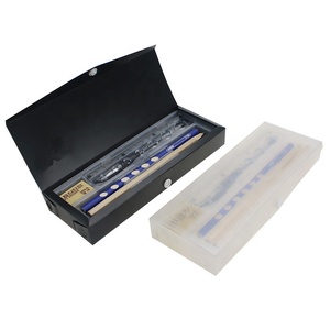 Promotional custom logo gift pencil box eraser ruler Pencil sharpener pen box case set for school students