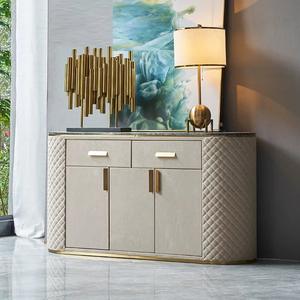 Mesa de Buffet de cuero blanco, mueble barato de madera, acero inoxidable, precio de venta directa de fábrica - Product Image 6