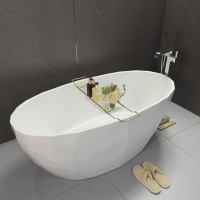 Baignoire autoportante en acrylique Twowinco de haute qualité pour salle de bain, avec fond antidérapant pour plus de sécurité