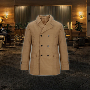 <b>Men's</b> Classic Wool Winter Coat Warm Windproof Breathable Double Breasted <b>Long</b> Overcoat Street Style Custom OEM Wholesale - Product Image 3