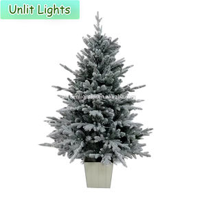 Sapin de Noël artificiel floqué pré-éclairé de 1,2 m avec lumières blanc chaud et branches enneigées pour la décoration de la maison, des hôtels et des fêtes - Product Image 2