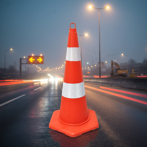 Reflective <b>Roadway</b> <b>Safety</b> Cones (75cm)-Weightless PE Material - Product Image 3