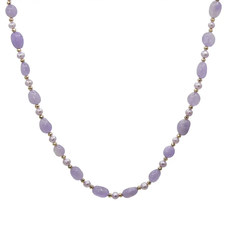 Multi Beads Purple Amethyst Choker Jewelry Small Freshwater Pearl Necklace Gifts