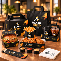 Emballage alimentaire à emporter pour la restauration rapide, boîte à hamburger, conteneur à emporter personnalisé avec logo de restaurant, boîtes à poulet frit en papier