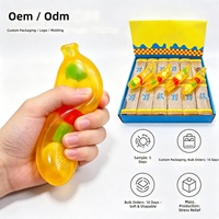 Jouet Squishy Banane en TPR, Jouet Anti-Stress à Presser, Fruits Simulés, Cadeau pour Enfants