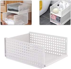 Caja de Almacenamiento de Ropa, Tipo Cajón de PP, Estante de Almacenamiento de Plástico, Plegable, con Separadores, Extraíble, para Baño y Garaje - Product Image 2