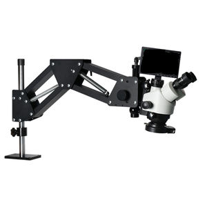 10 인치 모니터 7X-45X 줌 스테레오 삼안 현미경 디지털 모니터 스프링 브래킷이있는 보석 디지털 현미경 - Product Image 1