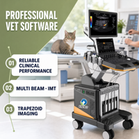 EURVET Échographe Doppler couleur sur chariot vétérinaire avec logiciel professionnel et système intelligent de gestion des données