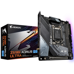 GIGABYTE Z590I AORUS ULTRA Gaming Motherboard com soquete LGA1200 <span class=keywords><strong>DDR4</strong></span> suporta 11ª e 10ª Geração de processadores Intel Core i9/i7/i5 - Product Image 1