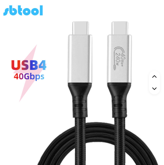 Thunderbolt USB4.0 USB C Cable - 40Gbps Transfer, 48V 5A 240W Transmission, Durable Nylon Braiding MacBook Compatible
